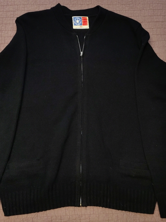 San Francisco Knitting Mills Other - Vintage San Francisco Knitting Mills Zip Sweater Mens XXL Black USA Made Cardiga